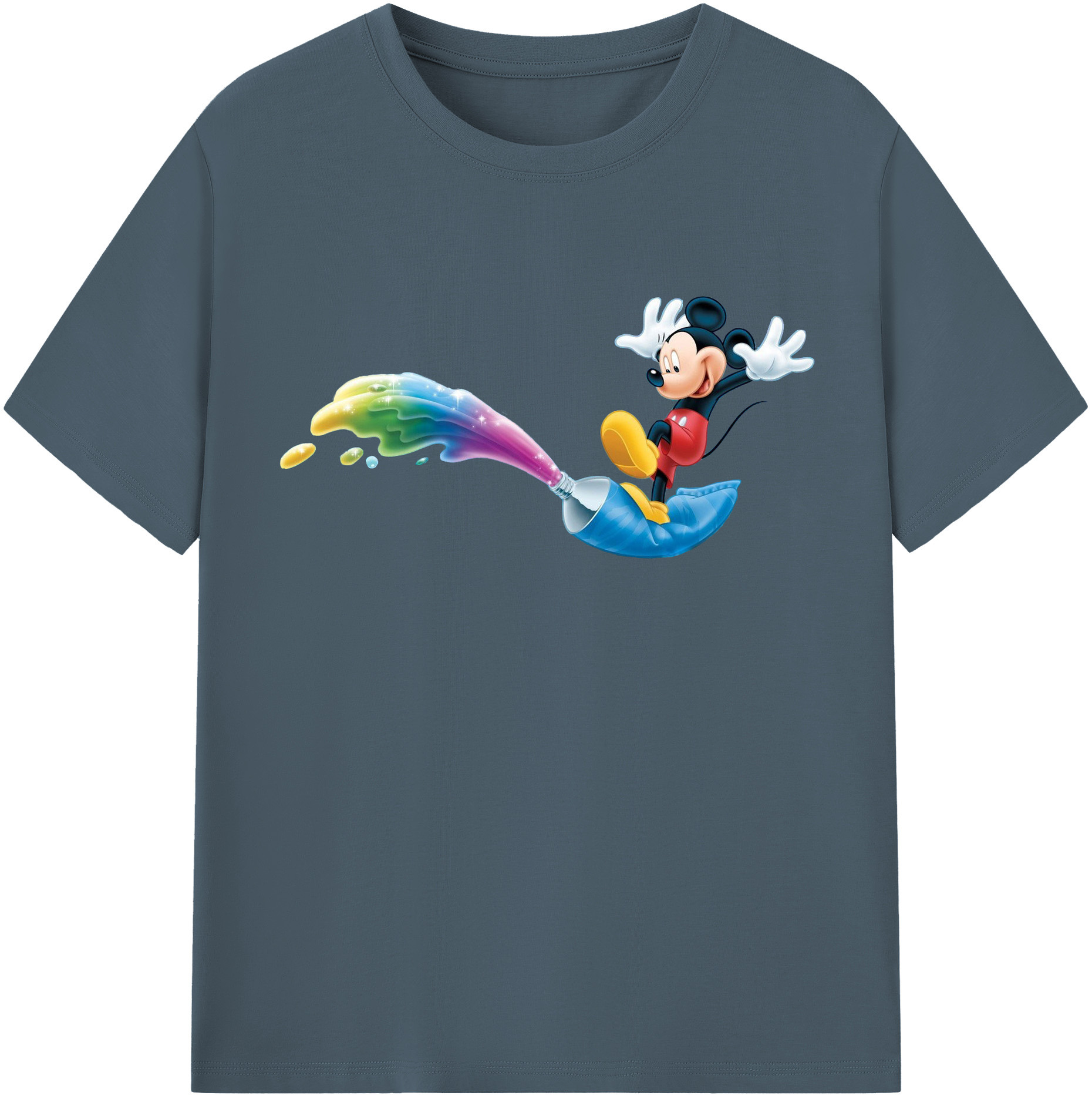 （画像用） ミッキーマウス Mickey Mouse 綿100％半袖Tシャツ（フロントプリント）